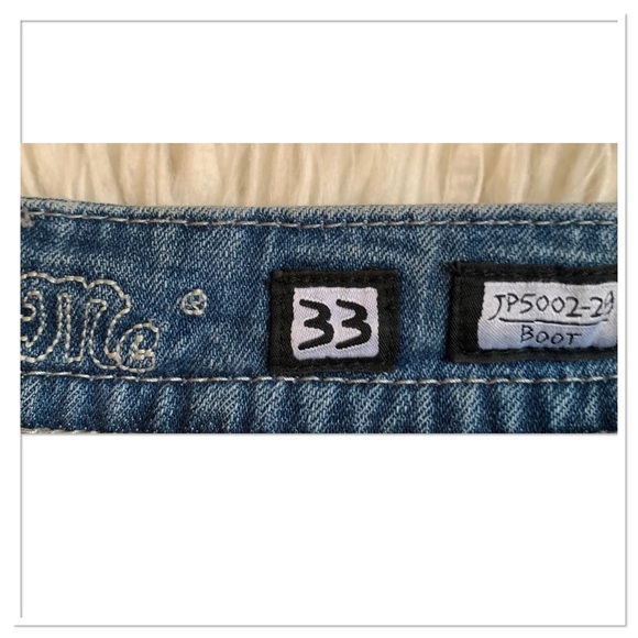 Miss Me Bootcut Bling Studd Jeans Blue Black Silver Style JP5002-29 Size 33 - Picture 11 of 14